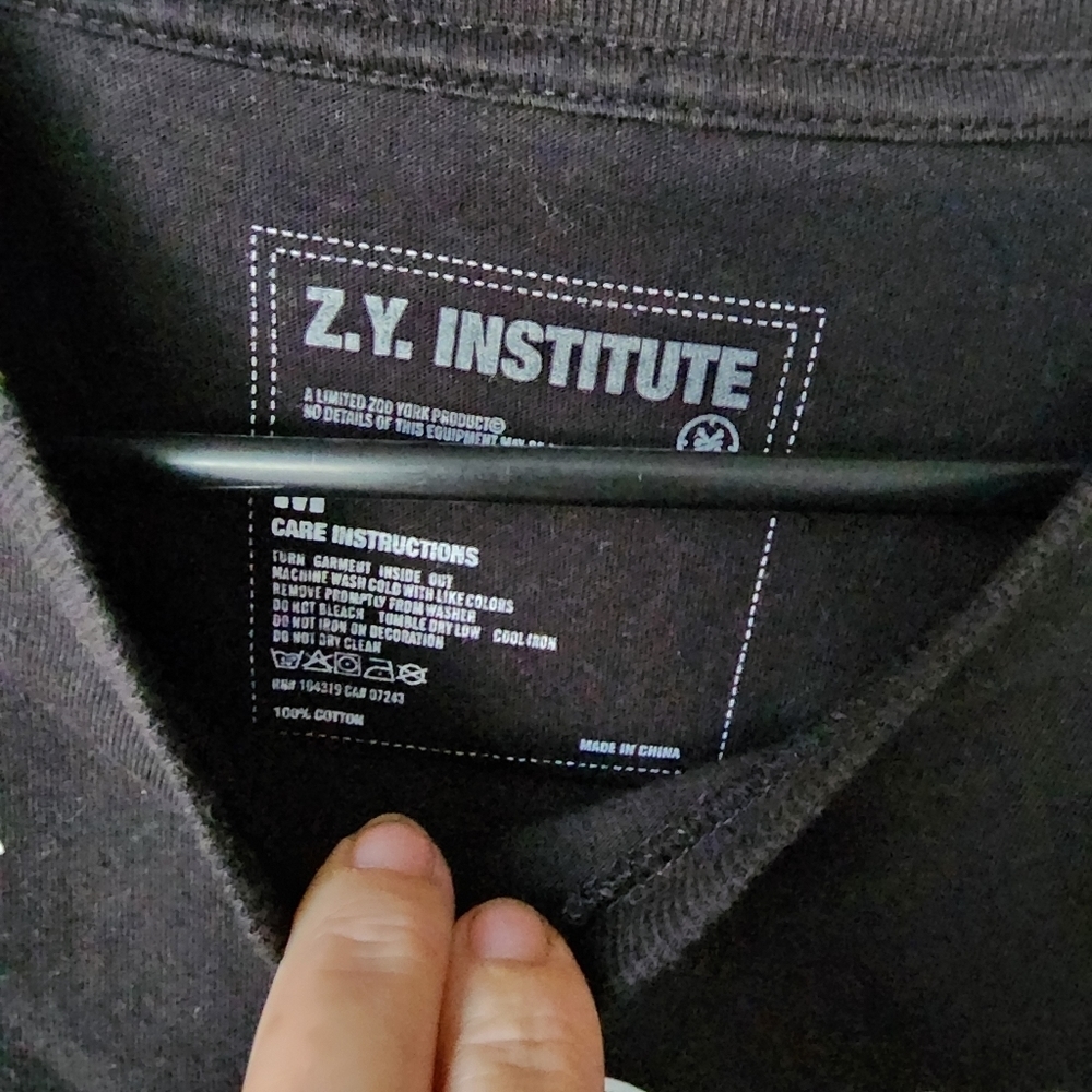 ZOO YORK INSTITUTE top t-shirt Size M short sleeve black - Picture 4 of 7